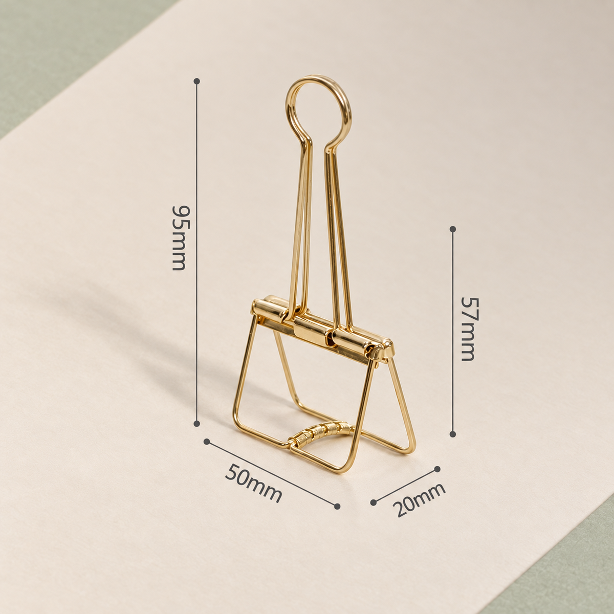 Gold Wire Binder Clips – Set of 3