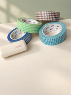 Grid Washi Tape Set with Cutter - 4colors