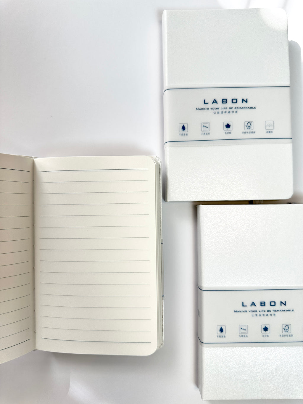 Minimalist White A6 Lined Notebook – 160 Pages