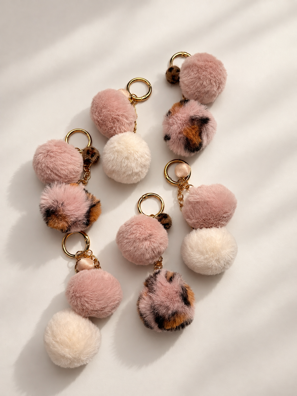 Fluffy Double Pom Pom Keychain & Bag Charm🤍