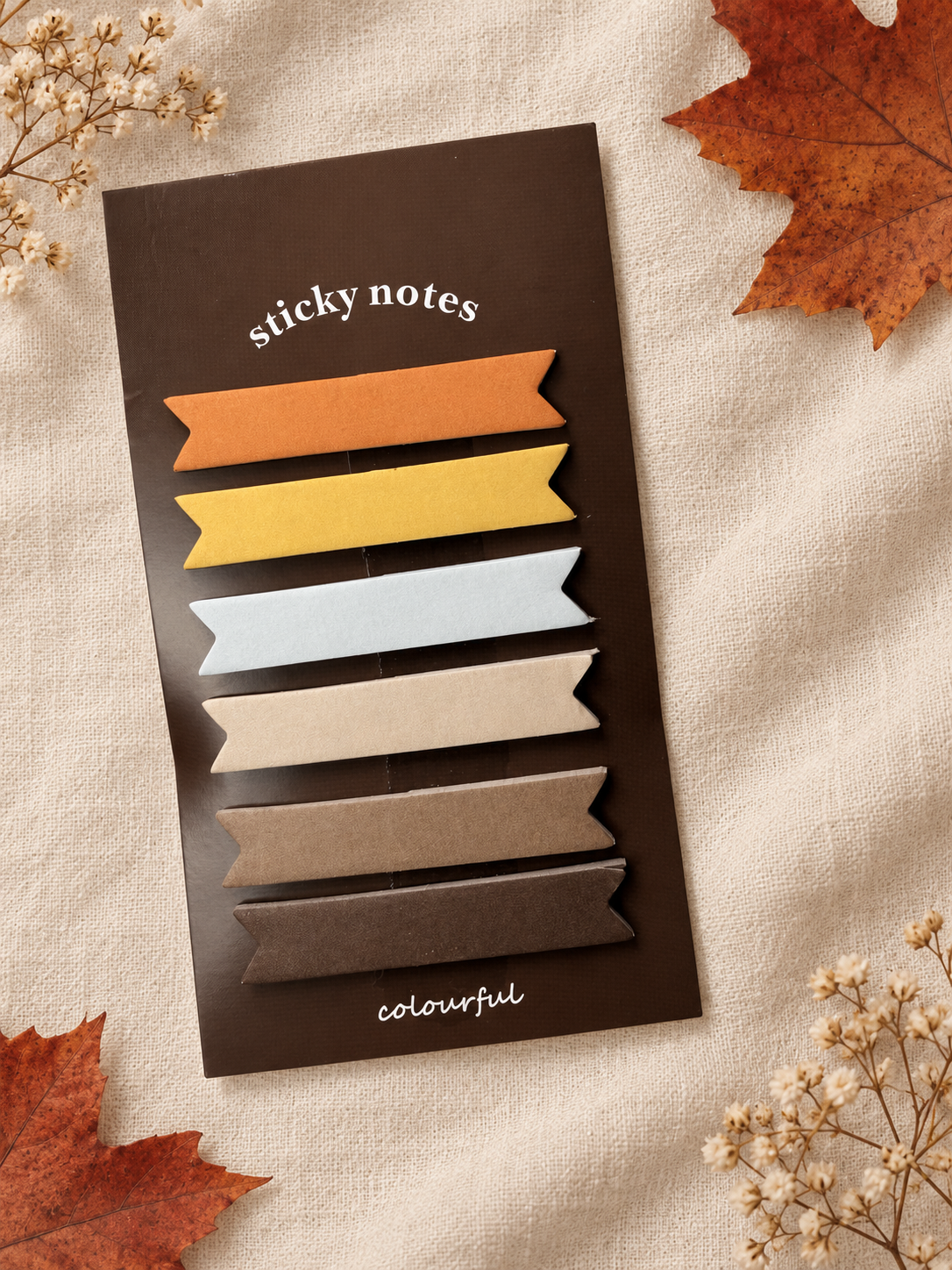 Autumn Ribbon Sticky Notes — 6 Colors