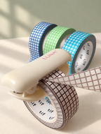 Grid Washi Tape Set with Cutter - 4colors
