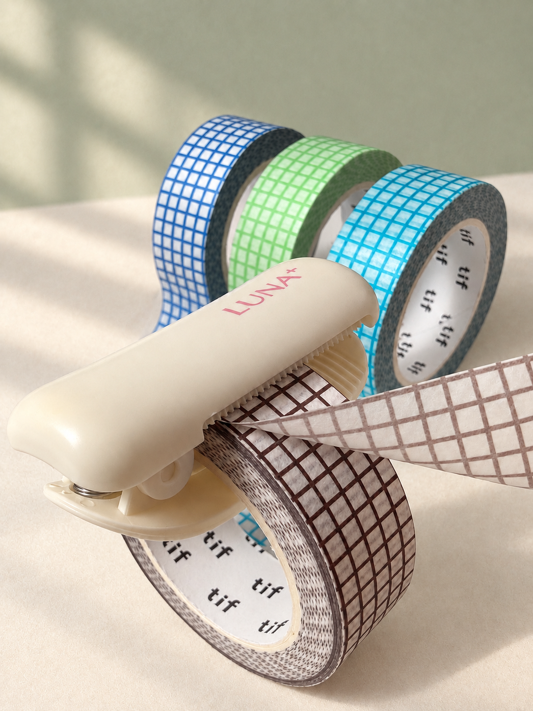 Grid Washi Tape Set with Cutter - 4colors