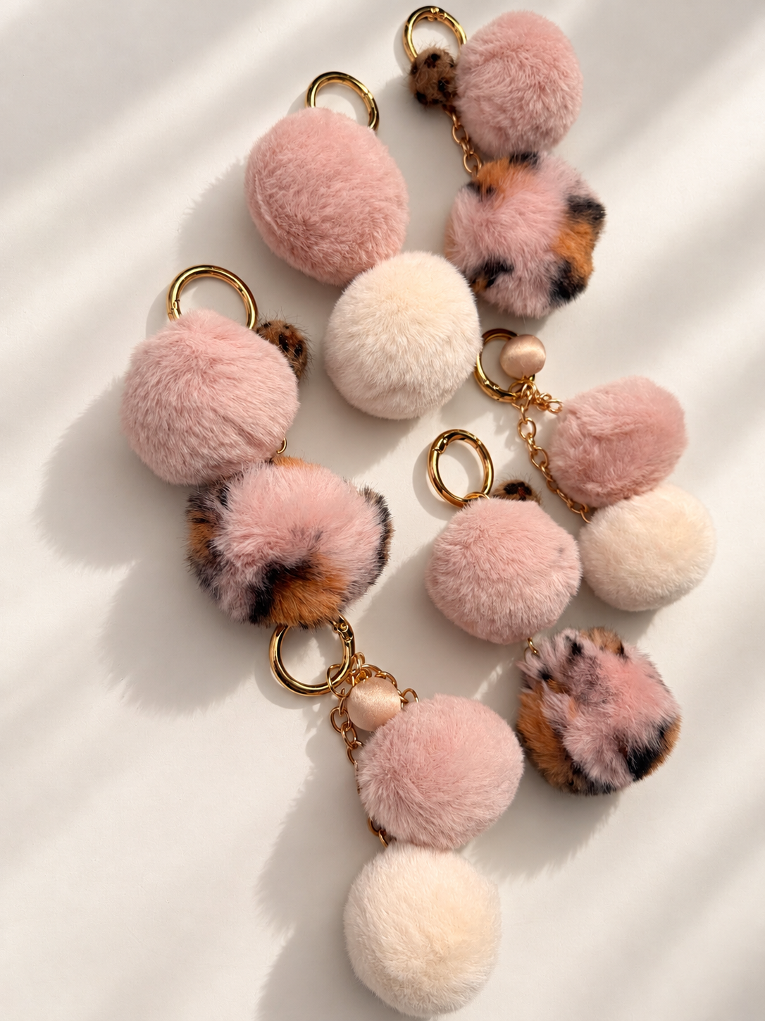 Fluffy Double Pom Pom Keychain & Bag Charm🤍