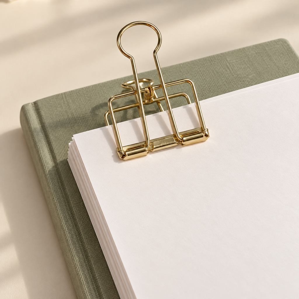 Gold Wire Binder Clips – Set of 3