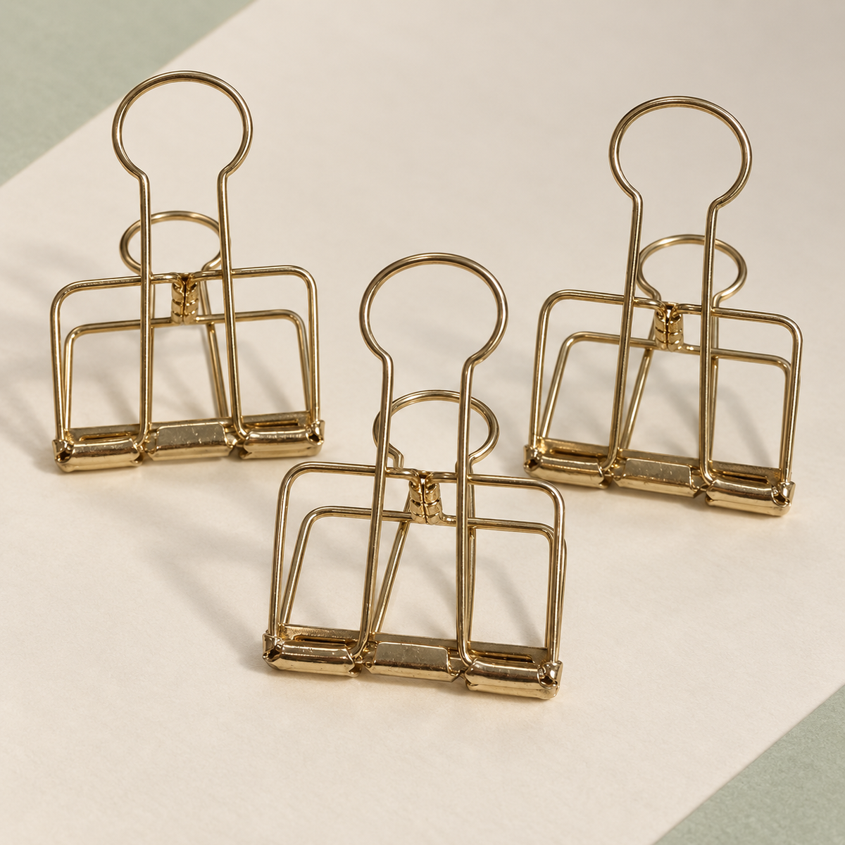 Gold Wire Binder Clips – Set of 3