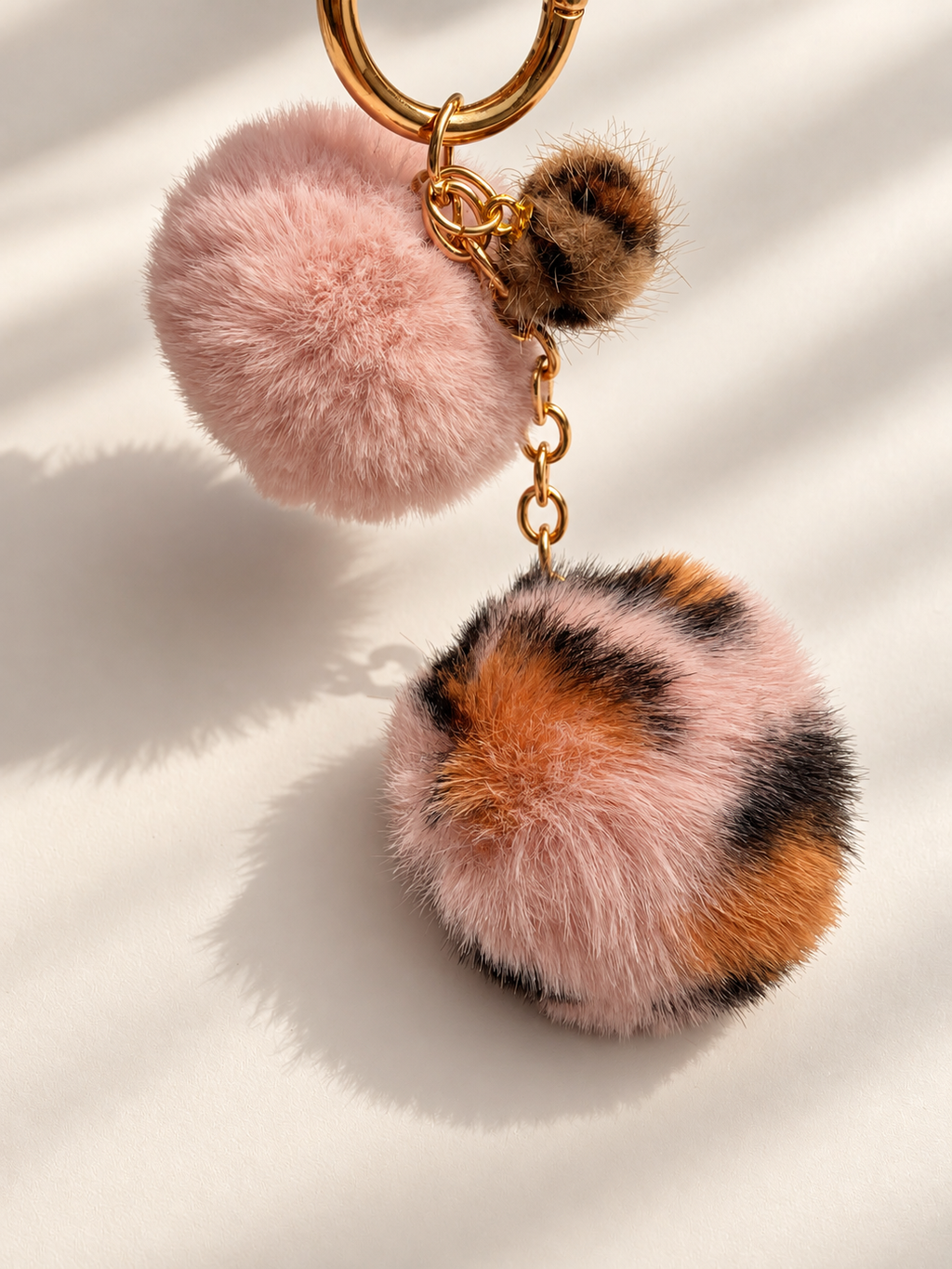 Fluffy Double Pom Pom Keychain & Bag Charm🤍